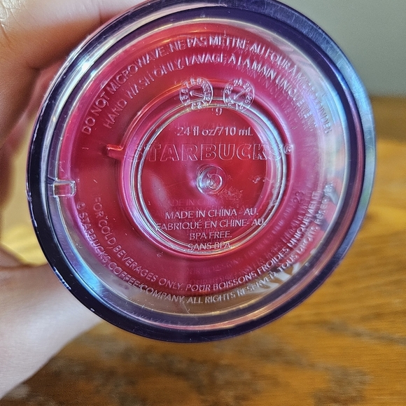 Starbucks Tumbler Holiday Poinsettia Enchanted Forest Pearl 24oz Venti Cold Cup - Picture 3 of 6
